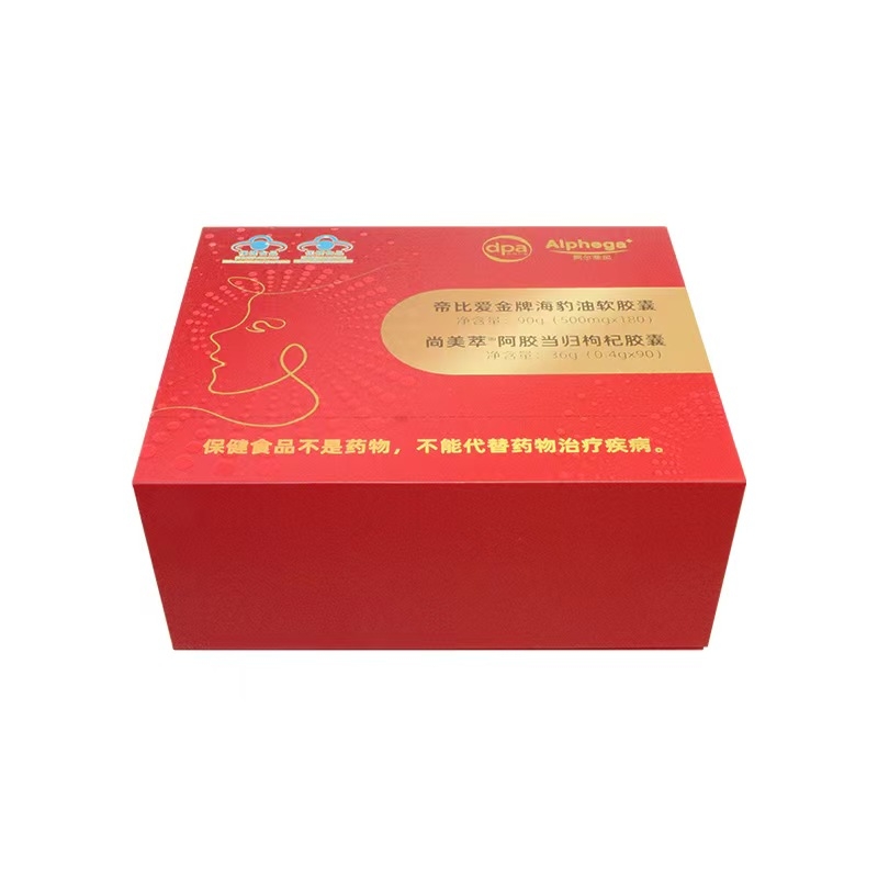 Dibiai Gold Seal Oil Softgels (180 capsules) & Shangmeicui® Donkey-Hide Gelatin, Angelica, and Goji Berry Capsules (90 capsules) Gift Box